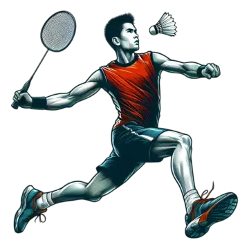 pngtree badminton player in action clipart png image 16596992